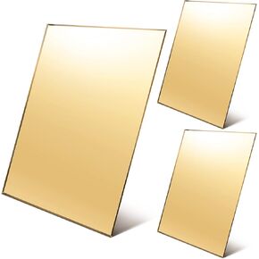 3 Pcs Acrylic Mirror Sheet Acrylic Sheet Laser Cutting Acrylic Shatterproof Plastic Mirrors for Home, Architectural Design, Kids Vanity, Gym, Garden, Boats (Gold) in Saudi Arabia