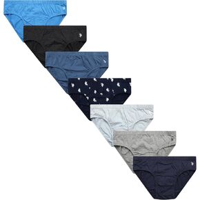 U.S. Polo Assn. Mens Underwear Briefs - 7 Pack Cotton Tag Free Low Rise Briefs Underwear for Men Pack with Contour Pouch in Saudi Arabia