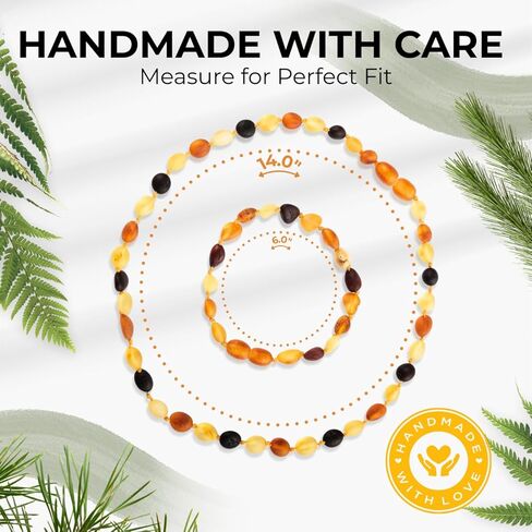 Baltic Amber Necklace And Bracelet Gift Set – Genuine Gemstone – Handcrafted With Gift Packaging & Certificate in Saudi Arabia
