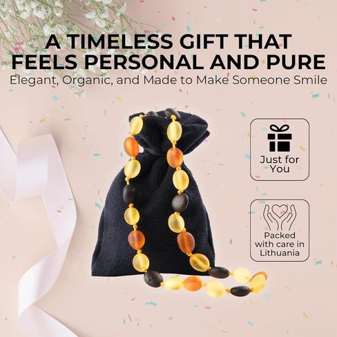 Baltic Amber Necklace And Bracelet Gift Set – Genuine Gemstone – Handcrafted With Gift Packaging & Certificate in Saudi Arabia