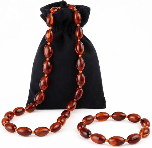 Baltic Amber Necklace And Bracelet Gift Set – Genuine Gemstone – Handcrafted With Gift Packaging & Certificate in Saudi Arabia