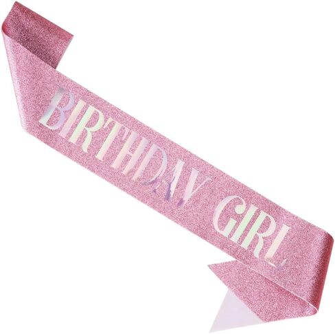 Birthday Girl Sash for Women Happy Birthday Queen Princess Black Glitter Sash with Colorful Foil Lettering Sweet 16th 18th 21st 25th 30th 40th Birthday Sash Birthday Gifts Decorations for Party in Saudi Arabia