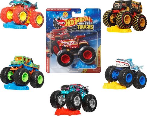 Hot Wheels Monster Trucks Tuk N Roll ، حزمة الوجبات الخفيفة 4/5 [أرجوانية] in Saudi Arabia