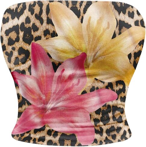 WDIRARA Women's Floral Print Strapless Crop Tube Tops Slim Fit Summer Causal Bandeau Top in Saudi Arabia