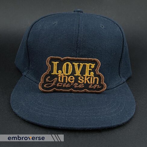 EMBROVERSE Love The Skin You're in Embroidered Patch - Melanin Shades Black Queen Iron-On - Empowering Melanin Beauty Accessory, Size: 3.8 x 2.1 inches in Saudi Arabia