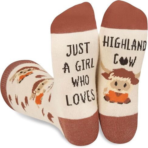 InnoBeta Highland Cow Gifts Socks for Women, Gifts for Scottish Highland Cow Lovers, One Size Crew Socks in Saudi Arabia