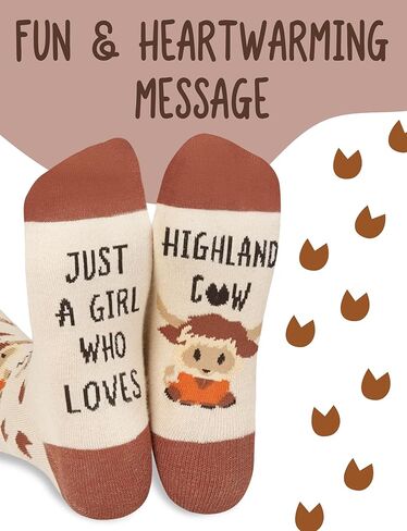 InnoBeta Highland Cow Gifts Socks for Women, Gifts for Scottish Highland Cow Lovers, One Size Crew Socks in Saudi Arabia