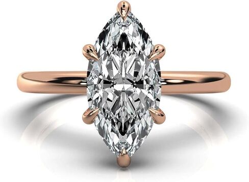 1-5 Ct Marquise Moissanite Engagement Ring 10k 14k 18k Rose Gold & 925 Sterling Silver Solitaire with Thin Band Engagement Ring Christmas gift for Women in Saudi Arabia