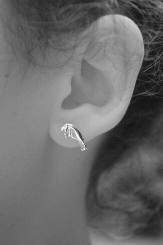 Manatee Stud Earrings - 14k gold plate in Saudi Arabia