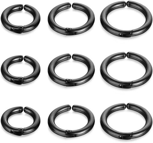 9Pcs Clip On Earrings for Women Men Trendy Fake Stainless Steel Gold Silver Black Small Hoop Earrings Non Piercing Set Non Tarnish Lightweight Jewelry Gift in Saudi Arabia