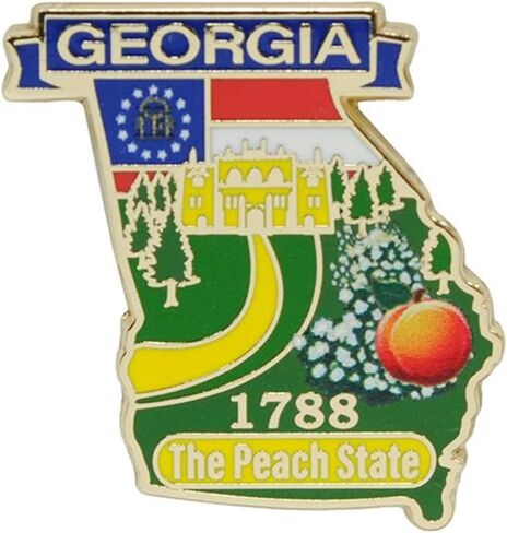 Georgia State Shaped Map Lapel Metal Pin in Saudi Arabia