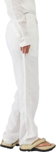 Women 100% Linen Pants with Drawstring Work Pants with Elastic Waist Relaxed Fit Casual Trousers for Women with Pockets in Saudi Arabia