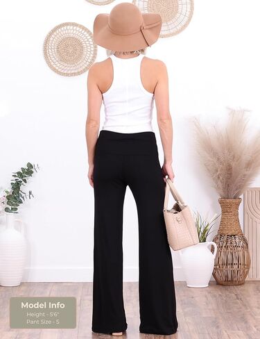 Popana 3 Pack Wide Leg Palazzo Lounge Pants for Women – Flowy Bootcut Casual Pants for Everyday Comfort in Kuwait