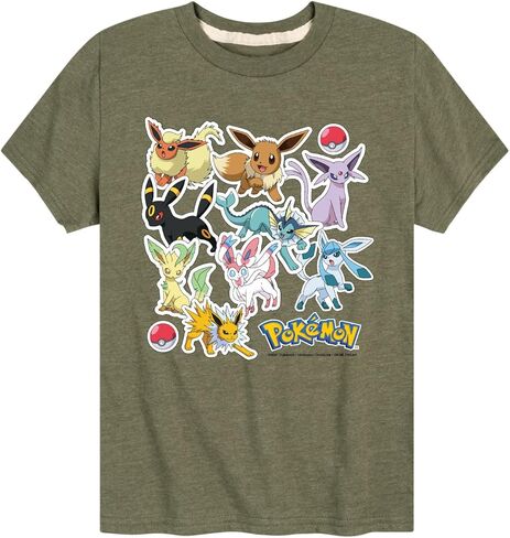 ملابس HYBRID - Pokémon - ملصقات Eevee Evolution - تي شيرت برسومات شبابية بأكمام قصيرة in Saudi Arabia