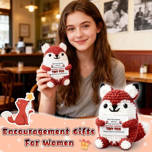 إيجابية الكروشيه الثعلب الحيوانات المحشوة الثعلب Plushie هدية للنساء الرجال عيد الفصح سلة الاشياء الهدايا العاطفية الكروشيه دعم الثعلب متجهم من القطيفة هدايا عيد ميلاد لابنة ابن in Kuwait