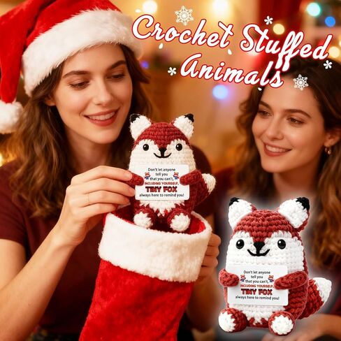 إيجابية الكروشيه الثعلب الحيوانات المحشوة الثعلب Plushie هدية للنساء الرجال عيد الفصح سلة الاشياء الهدايا العاطفية الكروشيه دعم الثعلب متجهم من القطيفة هدايا عيد ميلاد لابنة ابن in Kuwait