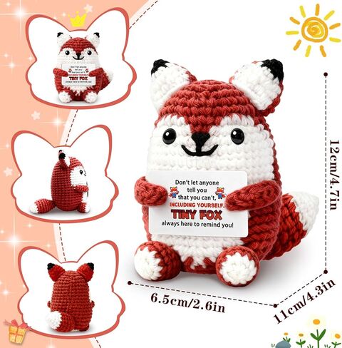 إيجابية الكروشيه الثعلب الحيوانات المحشوة الثعلب Plushie هدية للنساء الرجال عيد الفصح سلة الاشياء الهدايا العاطفية الكروشيه دعم الثعلب متجهم من القطيفة هدايا عيد ميلاد لابنة ابن in Kuwait