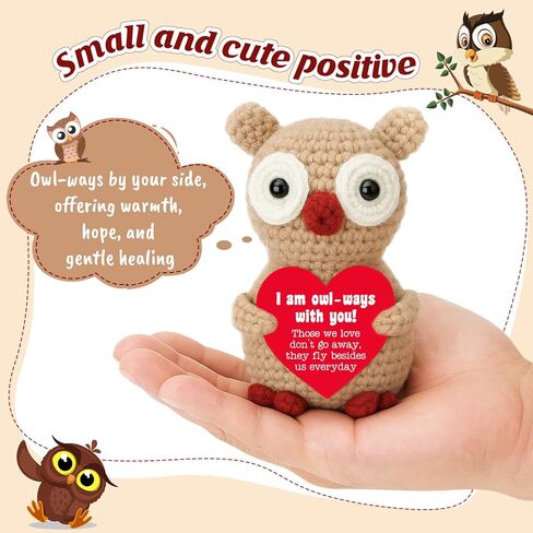Owl Crochet Condolence Gift, Handmade Mini Owl for Friend Family, Crochet Comfort Ornament for Grieving Support, Thoughtful Memorial Present for Bereavement, Christmas or Birthday Healing in Saudi Arabia