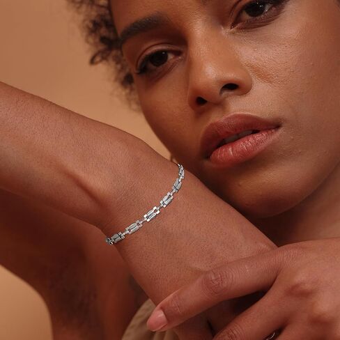 Women Bracelets White Gold Plated Charm Bracelet for Women Chunky Gold Bracelet for Everyday Jewelry in Saudi Arabia