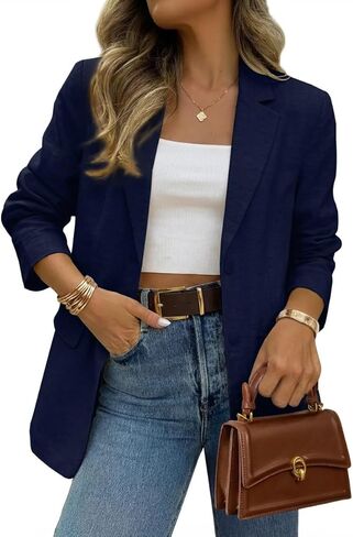 IDEALSANXUN Womens Long Sleeve Linen Blazer Casual Spring Summer Lightweight Jackets in Saudi Arabia