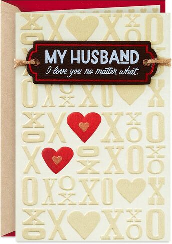 Hallmark Valentine's Day Card for Husband (Red Brush Scrolls),0599VFE7722 in Saudi Arabia