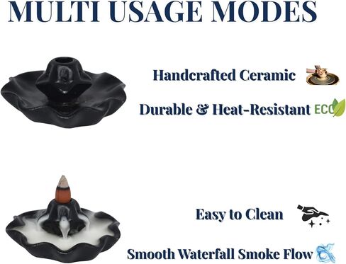 All the Best - Minimalist Ceramic Incense Burner – Modern Backflow Holder for Relaxation, Meditation, Aromatherapy & Home Decor in Saudi Arabia