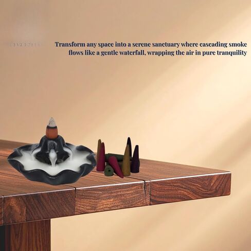 All the Best - Minimalist Ceramic Incense Burner – Modern Backflow Holder for Relaxation, Meditation, Aromatherapy & Home Decor in Saudi Arabia