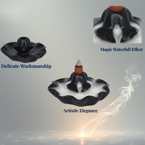 All the Best - Minimalist Ceramic Incense Burner – Modern Backflow Holder for Relaxation, Meditation, Aromatherapy & Home Decor in Saudi Arabia