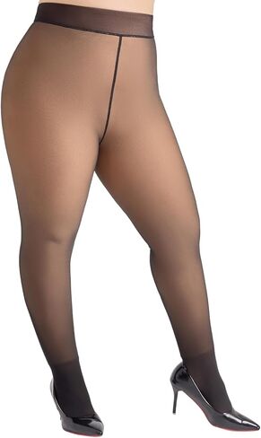Yilanmy Fleece Lined Tights Plus Size Fake Translucent Winter Warm Leggings for Women Control Top Thick Thermal Pantyhose in Kuwait