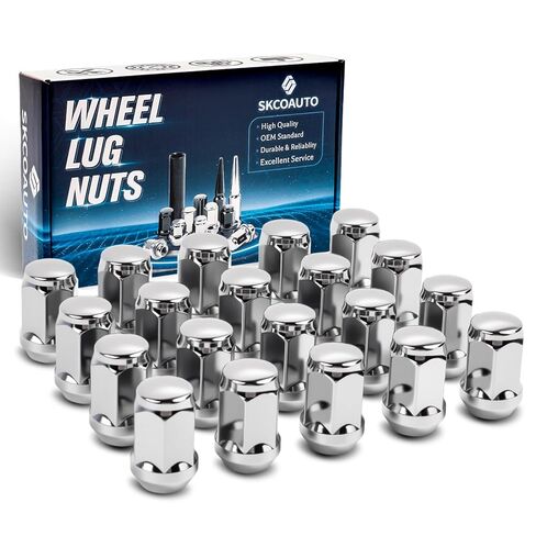 Set of 24 M14x1.5 Lug Nuts Compatible with Silverado Tahoe Suburban Tahoe Sururban Escalade Xt6 Xt5,7/8 Hex 1.77-Inch OEM Factory Style Large Acorn Socket Chrome Wheels Lug Nuts in Kuwait
