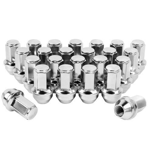 Set of 24 M14x1.5 Lug Nuts Compatible with Silverado Tahoe Suburban Tahoe Sururban Escalade Xt6 Xt5,7/8 Hex 1.77-Inch OEM Factory Style Large Acorn Socket Chrome Wheels Lug Nuts in Kuwait