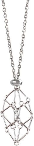 Anjiucc Crystal Holder Necklace - Stainless Steel Cage for Stone, Empty Crystal Cage Necklace for Women Men Adjustable Length in Saudi Arabia