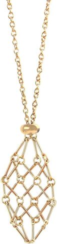 Anjiucc Crystal Holder Necklace - Stainless Steel Cage for Stone, Empty Crystal Cage Necklace for Women Men Adjustable Length in Saudi Arabia
