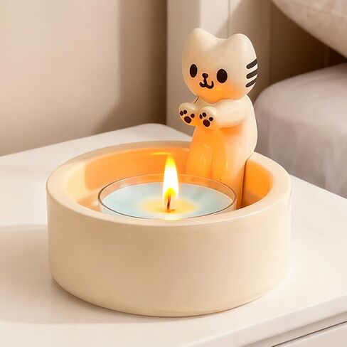 Cat Candle Holder, Cartoon Kitten Scented Candles Sticks Holder Decor for Table Centerpiece Cat Lover Gift Home Room in Saudi Arabia