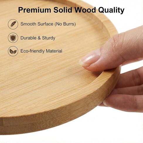 Wood Candle Holder Farmhouse Decor, 4PCS Wooden Pillar Candles Tray, Rustic Wooden Candle Stand, Round Woodens Plate Pedestal Stand, Candles Tray Decorative for Living Room, Table Centerpiece in Saudi Arabia