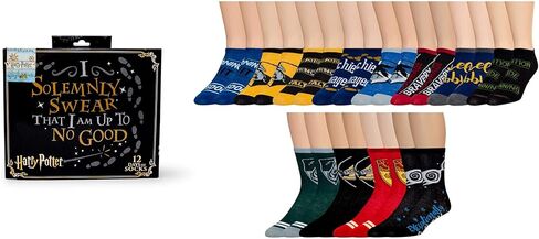 Harry Potter Solemnly Swear Limited Edition Juniors Womens 12 Days of Socks Set Size 4-10 Black in Saudi Arabia