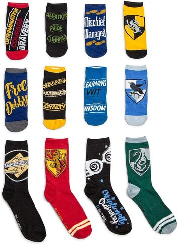 Harry Potter Solemnly Swear Limited Edition Juniors Womens 12 Days of Socks Set Size 4-10 Black in Saudi Arabia