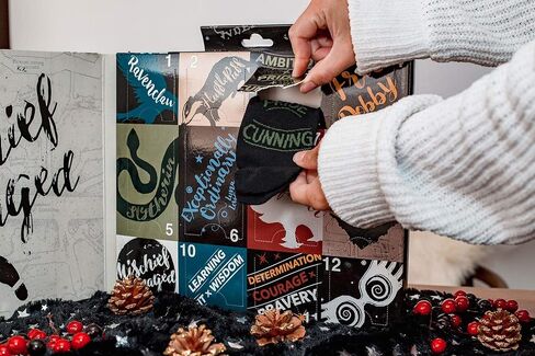 Harry Potter Solemnly Swear Limited Edition Juniors Womens 12 Days of Socks Set Size 4-10 Black in Saudi Arabia