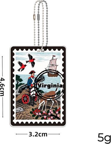 سلسلة مفاتيح Virginia Souvenirs Fashion Forever Stamps - طابع بريدي مزخرف مع حلقة مفاتيح - Forever Stamps Spot M in Kuwait
