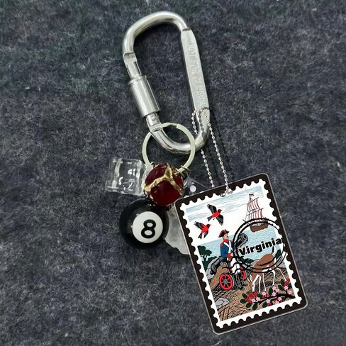 سلسلة مفاتيح Virginia Souvenirs Fashion Forever Stamps - طابع بريدي مزخرف مع حلقة مفاتيح - Forever Stamps Spot M in Kuwait