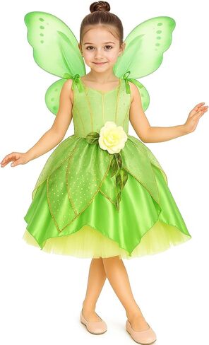 Fairy Costume for Girls Toddler Fairy Elf Dress Up with Wings Halloween Cosplay Outfit in Saudi Arabia