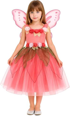 Fairy Costume for Girls Toddler Fairy Elf Dress Up with Wings Halloween Cosplay Outfit in Saudi Arabia