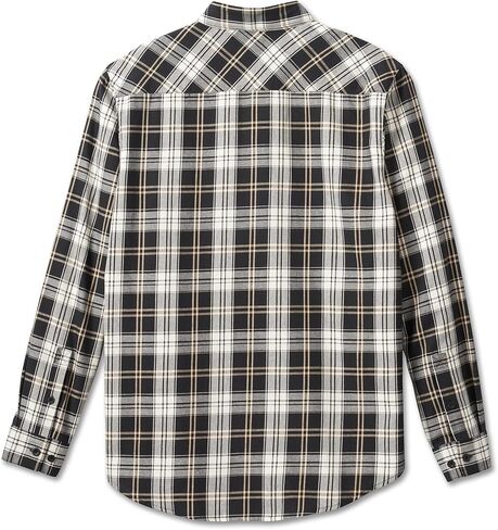Harley-Davidson Men's Essence Plaid Button Long Sleeve Shirt - Black, 96649-23VM in Saudi Arabia