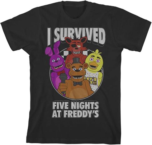 تي شيرت Five Nights at Freddy’s I Survived Boy باللون الأسود in Kuwait