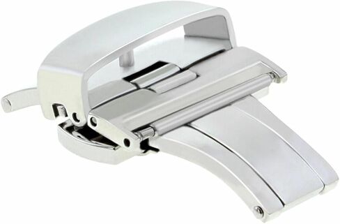 Ewatchparts 18mm Butterfly Watch Band Strap Compatible With Deployment Clasp Buckle Push Button Stainless Steel Shiny in Saudi Arabia