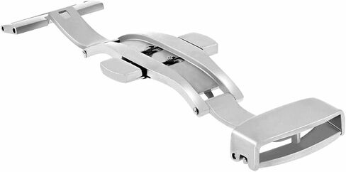 Ewatchparts 18mm Butterfly Watch Band Strap Compatible With Deployment Clasp Buckle Push Button Stainless Steel Shiny in Saudi Arabia