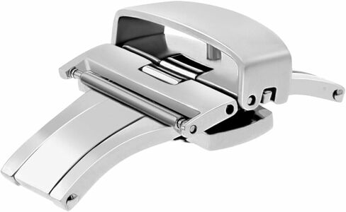 Ewatchparts 18mm Butterfly Watch Band Strap Compatible With Deployment Clasp Buckle Push Button Stainless Steel Shiny in Saudi Arabia