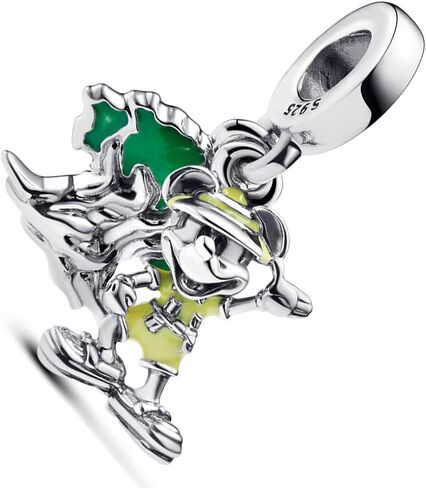 Mickey Christmas Wreath Charm Fit Women Bracelet Necklaces Fashion Gifts 925 Sterling Silver DIY Jewelry in Saudi Arabia