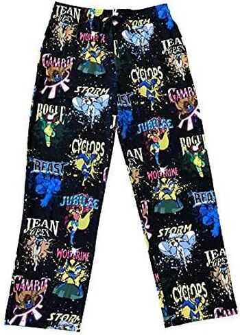 Marvel X-Men Lounge Pants Male Animated Series Characters All Over Mens Sweatpants Workout Sleep Lounge Black Pants in Saudi Arabia