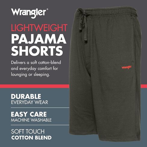 شورت نوم رجالي من Wrangler، شورت صالة رجالي مع جيوب، قيعان بيجامة ناعمة in Saudi Arabia